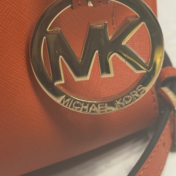 New Michael Kors Tangerine Satchel with Gold Accents - Picture 3 of 12